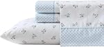 Laura Ashley - Sheet Set, Breathable Percale Cotton Bedding, 200 Thread Count, Deep Pocket, Chic Home Decor (Lynda Pink, Twin)
