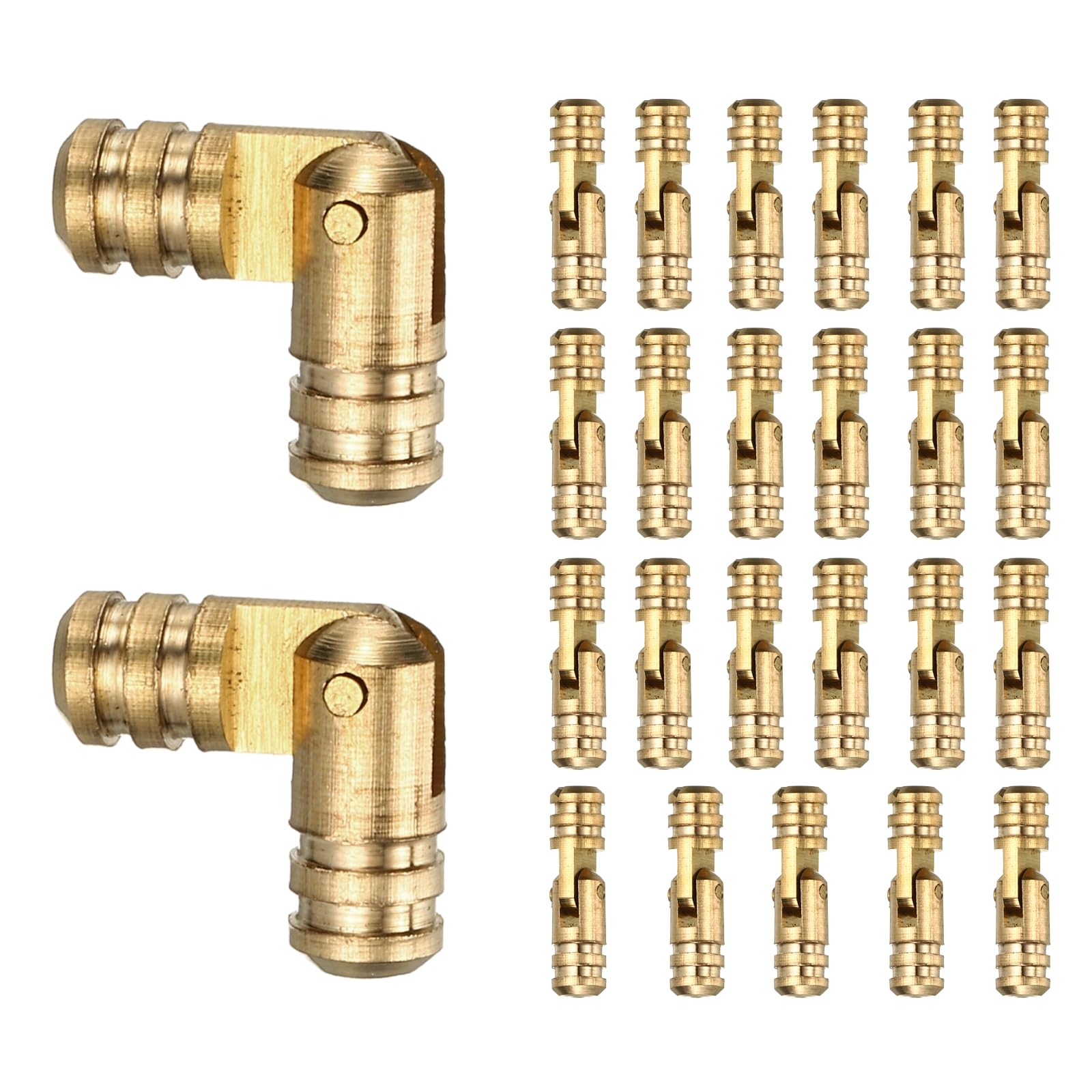 sourcing map 25 Pcs Barrel Hinges, 5 x 19 mm Jewelry Box Hinges Folding Concealed Brass Cylinder Hidden Barrel for Wooden Music Boxes Small Woodworking Projects Cabinet Doors, Yellow