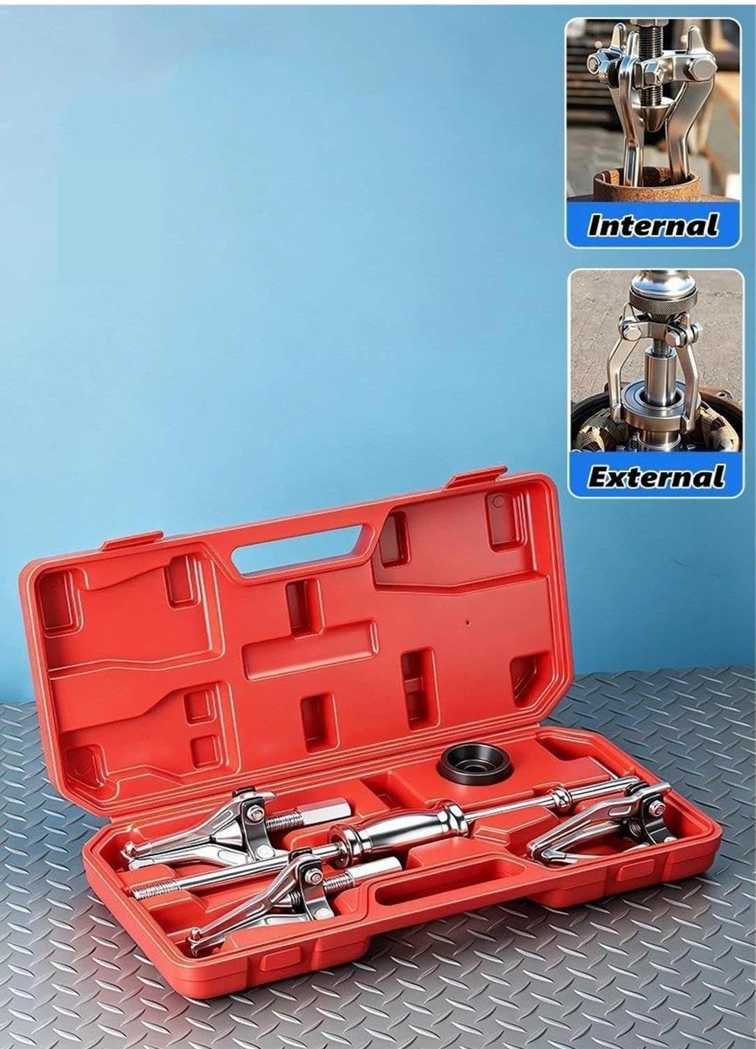 Extractor de Cojinetes Juego Extractor cojinetes Motor multifunción, Kit Herramientas extracción, Martillo Deslizante para reparación Motocicletas Kit de Extractor de Engranajes(15-90)