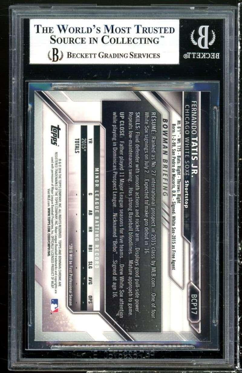 Fernando Tatis Jr Rookie 2016 Bowman Chrome Prospects #BCP17 BGS 9 (9 9 9.5 9) - Baseball Slabbed Rookie Cards