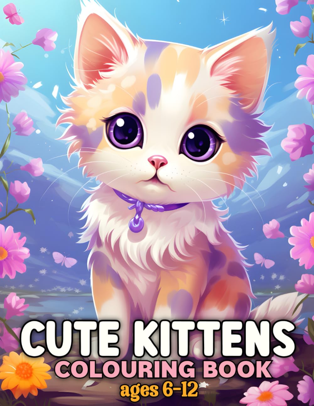 Cute Kittens Colouring Book for Kids - Ages 6-12 - 75 Pages - Glossy Cover: Furry & Fun