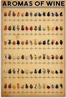 Starotore Aromas Of Wine Metal Tin Sign Vintage Wine Knowledge Poster Kitchen Restaurant Club Bar Home Room Wall Decor Art Plaque 12x18 Inches
