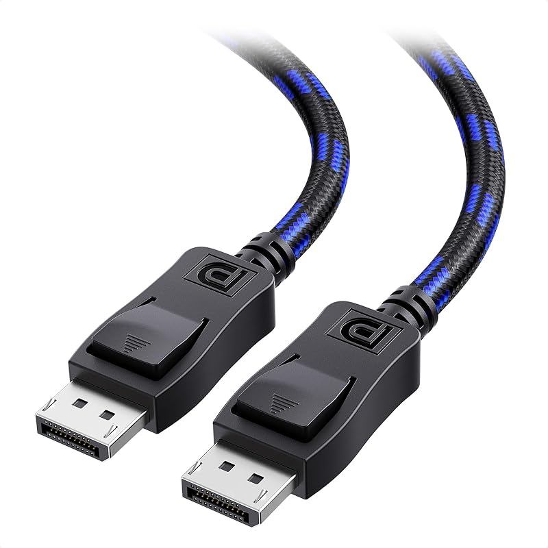 [VESA Certified] 32.4Gbps Braided DisplayPort Cable, 6ft | 8K@60Hz / 4K@240Hz, DisplayPort 1.4, FreeSync, G-SYNC, HDR, for Gaming Monitor PC RTX/RX GPUs