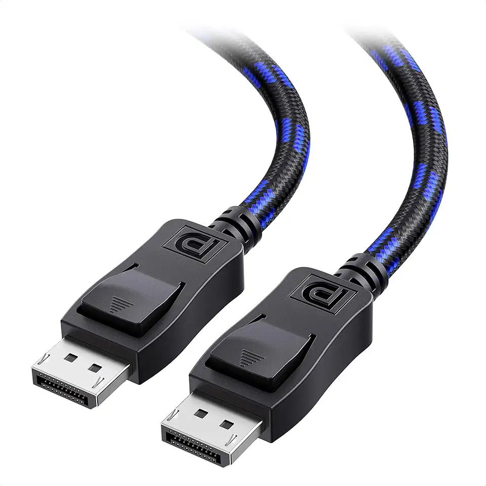 Cable Matters [Certificado VESA] Cabo DisplayPort trançado de 1,8 m, suporta 8K 60Hz, 4K 144Hz (cabo DisplayPort 1.4) com FreeSync, G-SYNC e HDR para monitor de jogos, PC, RTX 3080/3090, RX 6800/6900