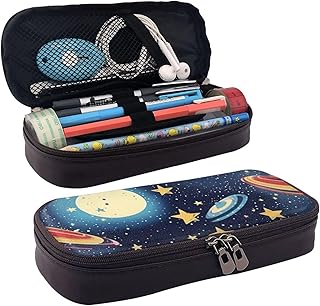 Starry Sky Universe Space Print Leather Flap Cosmetic Case, Cosmetic Bag, Zipper Storage Bag, Leather Flap Stationery Bag