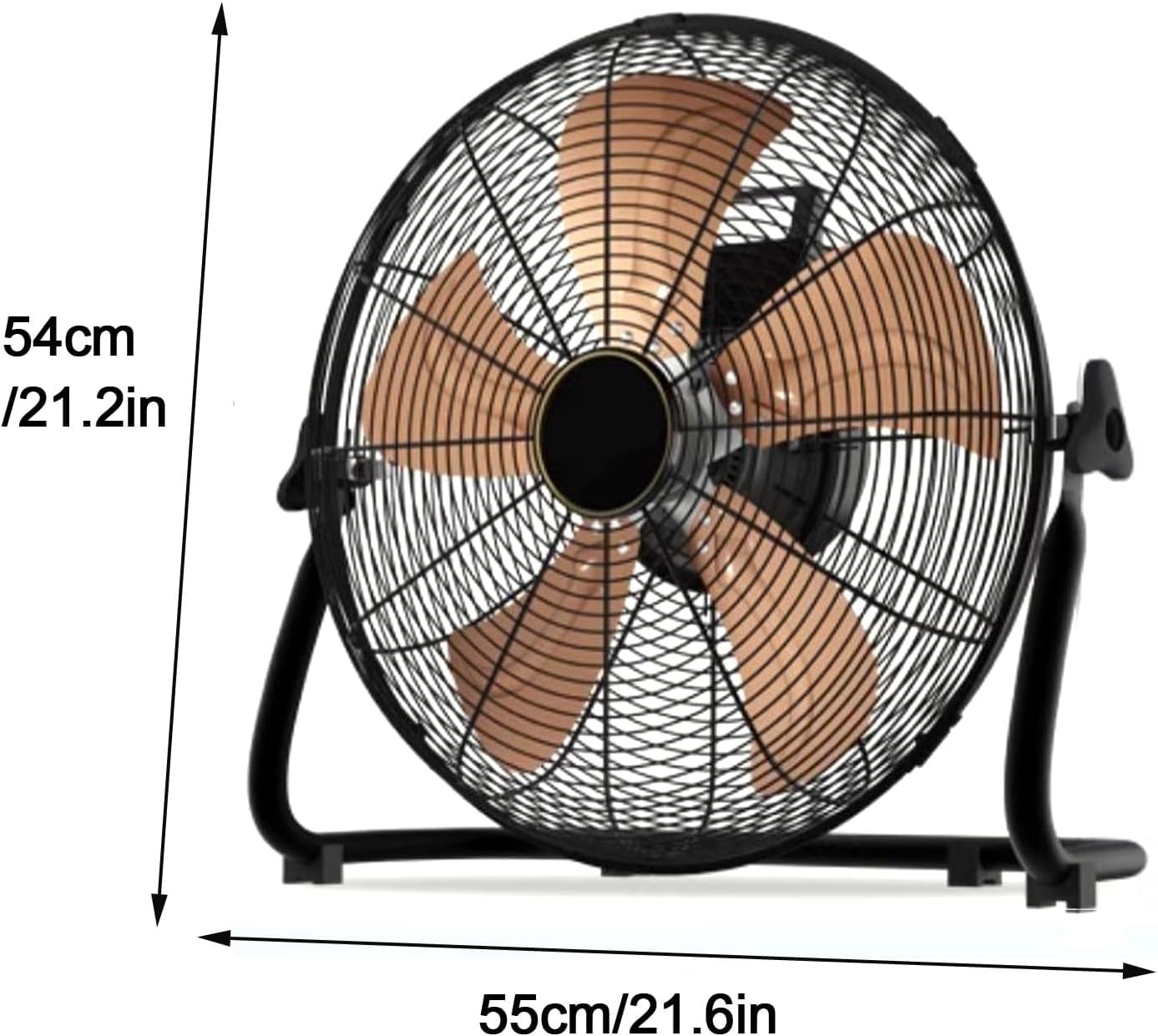 Przemysłowy wentylator podłogowy o wysokiej prędkości, wentylator od pieszy 130 ° do magazynu garażu, trwały metalowy cyrkulator powietrza z bezpieczną osłoną siatki i stabilną podstawą