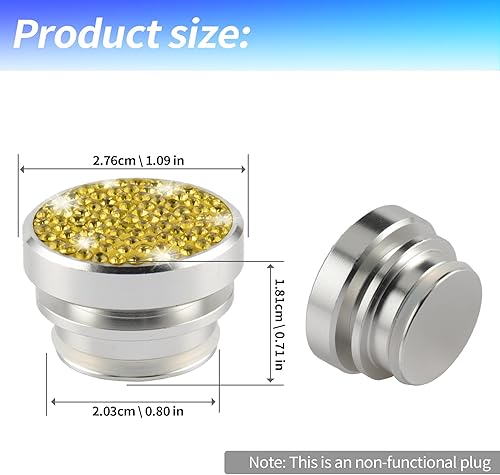 Miniatura 2 de Amiss Funda para encendedor de cigarrillos de automóvil, enchufe a prueba de polvo, decoración interior de coche de cristal compatible con la