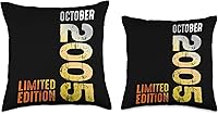 Vista 3 de Since October 2005 Retro 2005 Vintage 2005 October Throw Pillow