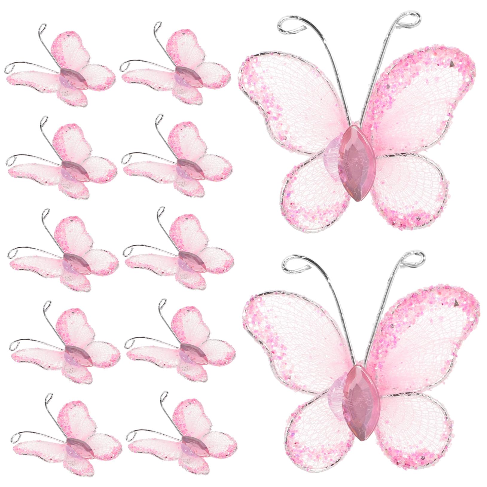500stücke Rosa Schmetterlinge Aus Mesh Mit Glitzer Dekorativ Für Hochzeiten Einladungen Bastelprojekte Tischdeko Und Für Hochzeitsfeiern