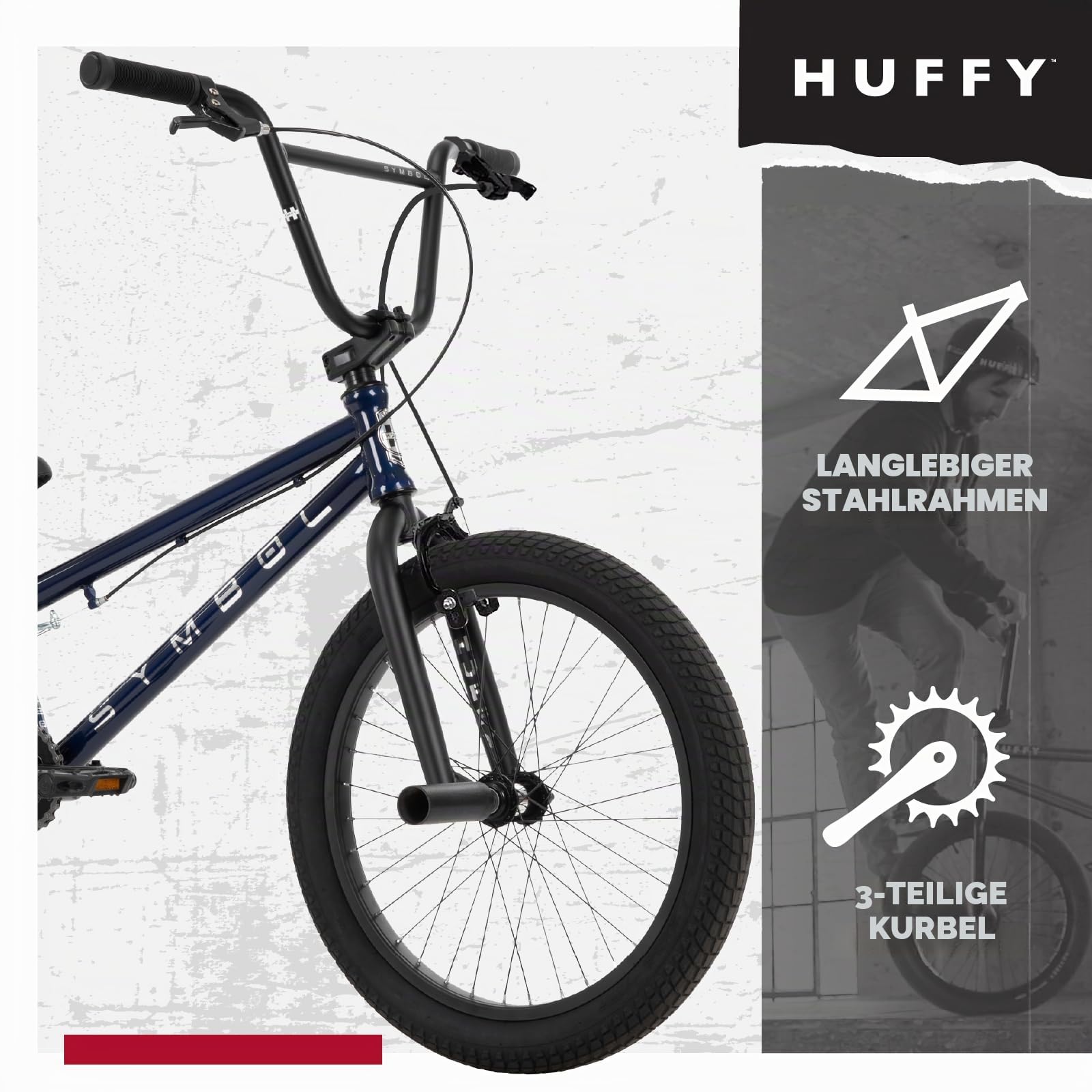 Symbol Freestyle BMX-Fahrrad, 16-Zoll oder 20-Zoll, Rot, Blau, Sibler