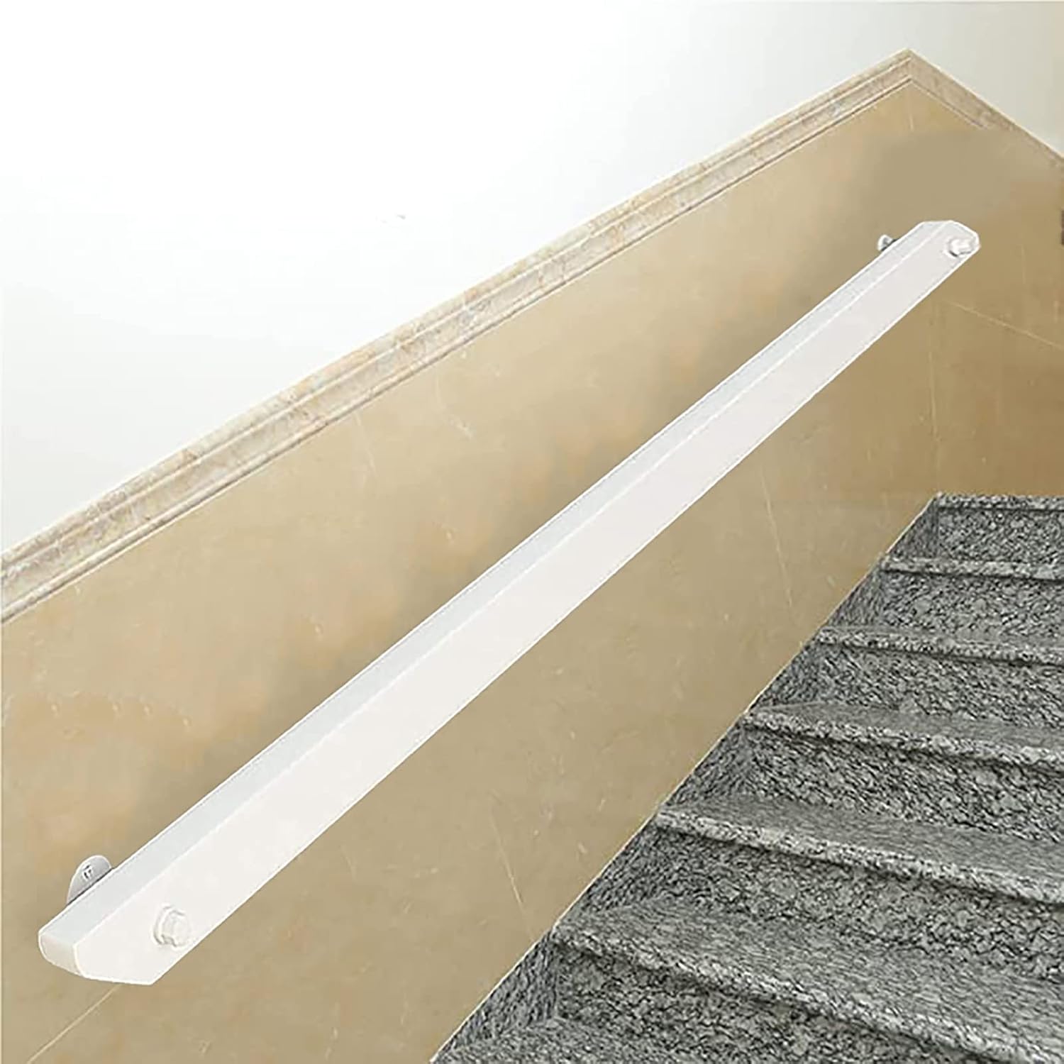 ALIAOFORZ White Wood Stair Handrail for Indoor Steps, Non