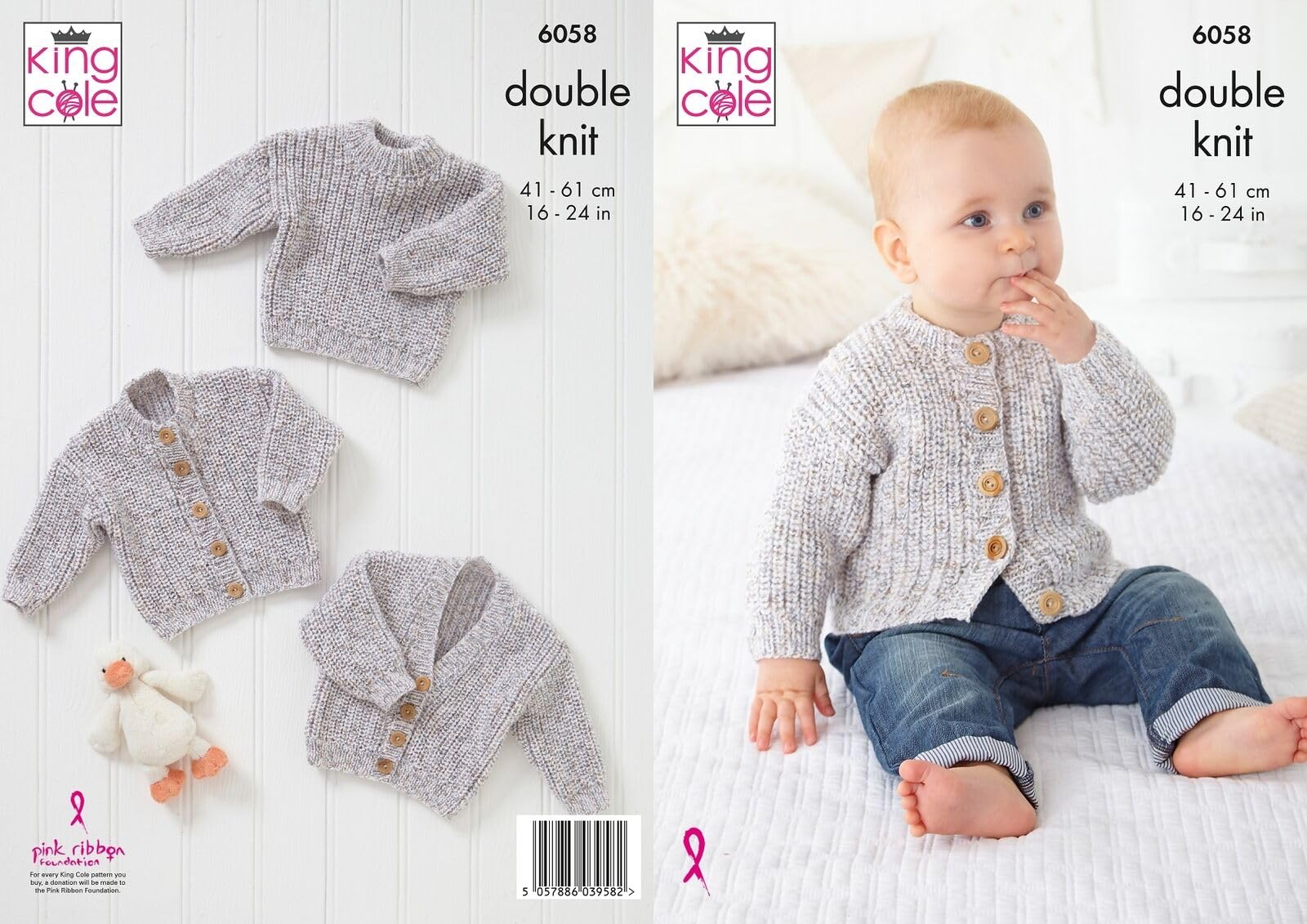 King Cole Baby Double Knit Knitting Pattern Cardigans & Sweater (6058)