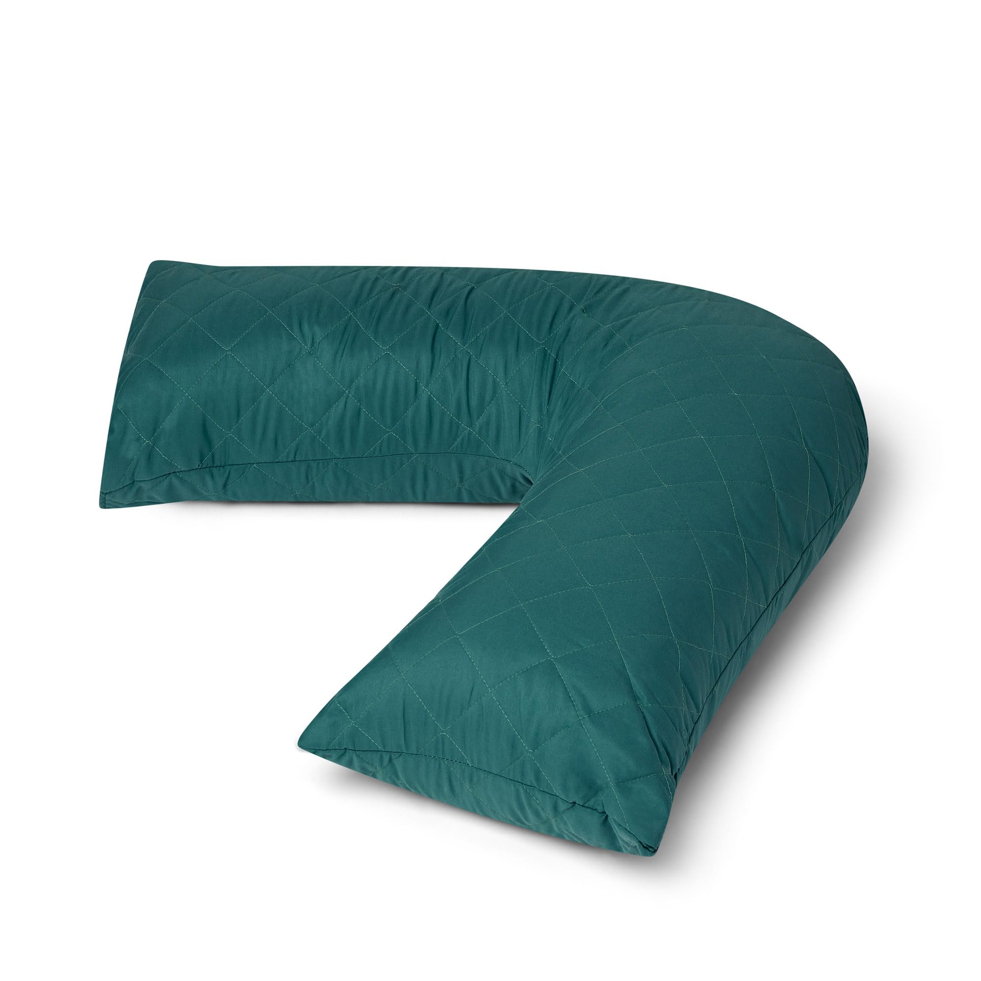 Charlotte Andersen Orthopaedic V Pillowcase. Non Allergenic Quilted Cushioning Head, Neck & Back Support (DARK GREEN, V PILLOW CASE ONLY) — image 1