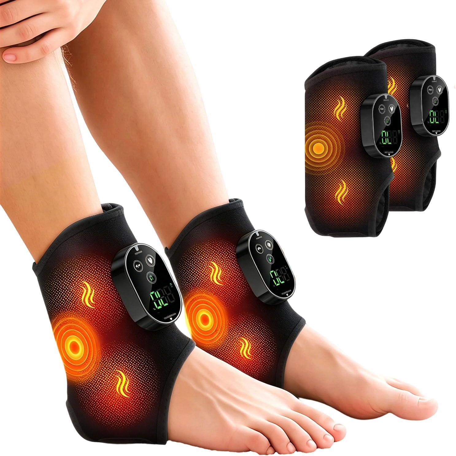 Massaggiatore per piedi senza fili per neuropatia, 6 livelli di calore e 3 modalità di vibrazione, batteria da 3000 mAh, per alleviare il dolore, promuovere la circolazione sanguigna e il