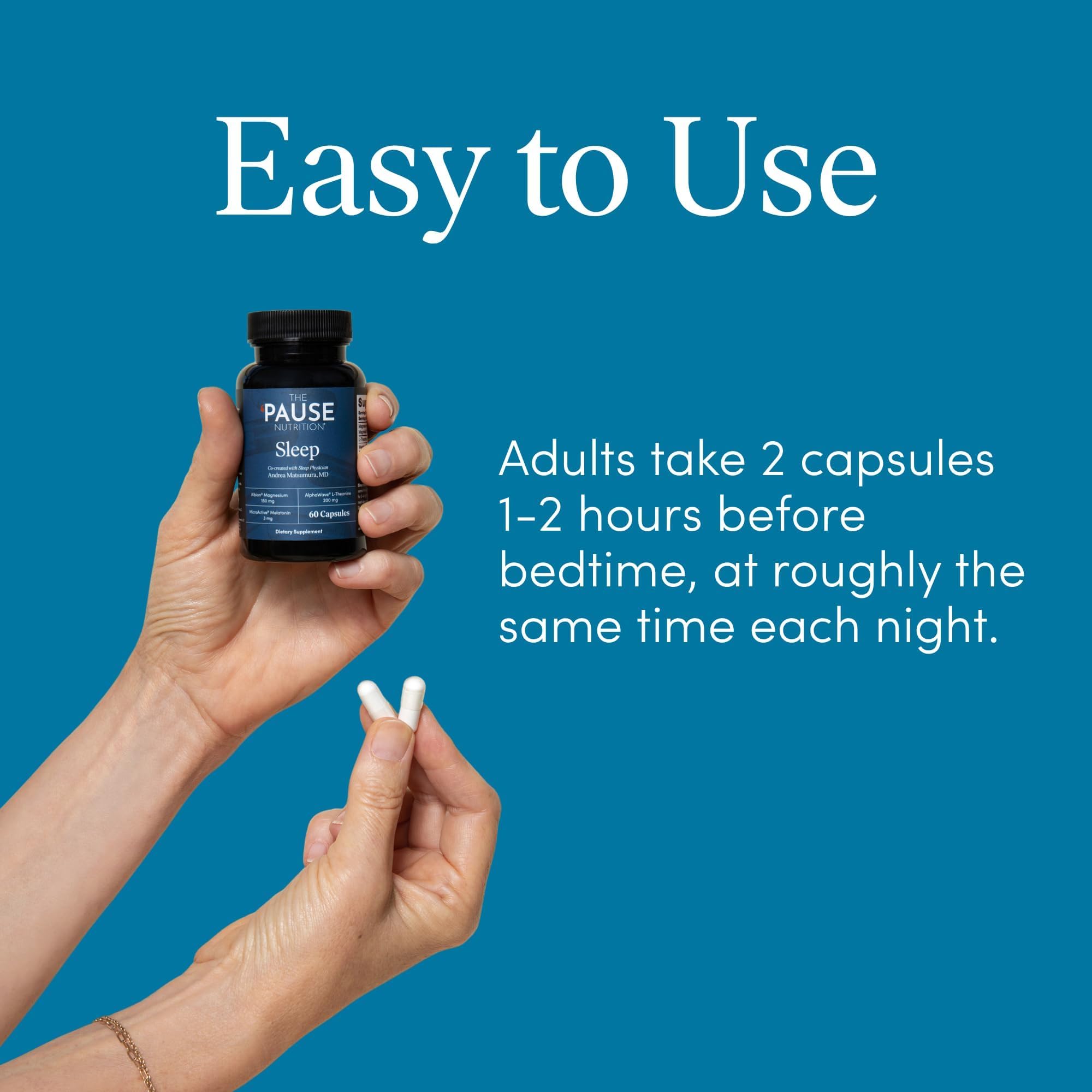 The 'Pause Life Sleep, Magnesium, Microactive Melatonin & L-Theanine, 60Cap — Amazon image 4