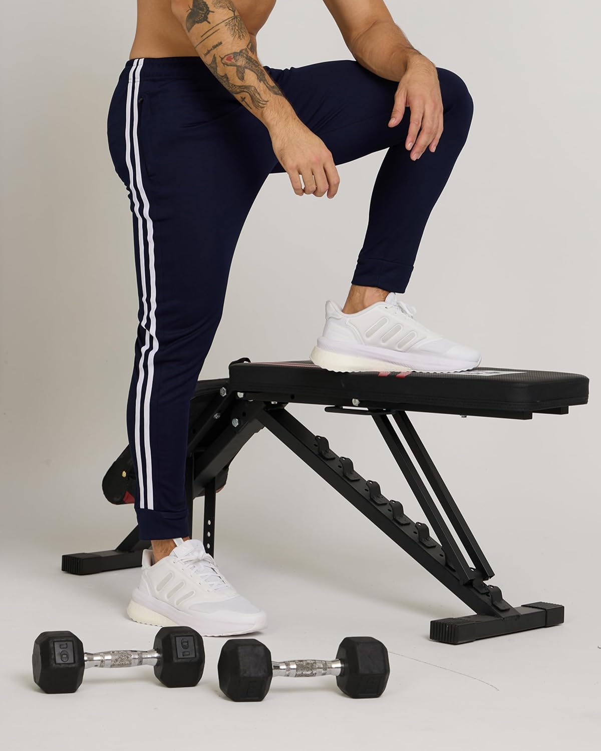 PURE CHAMP Men’s 3 Pack Mesh Joggers with Zipper Pockets, Athletic Pants for Men – Moisture-Wicking Gym Sweatpants Men - Image 3