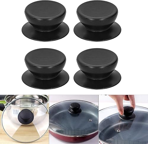 Miniatura 3 de LIZEALUCKY 4 pomos de silicona para tapa de olla, agarre de tapa, perilla de repuesto universal para tapa de olla, accesorios para utensilios de