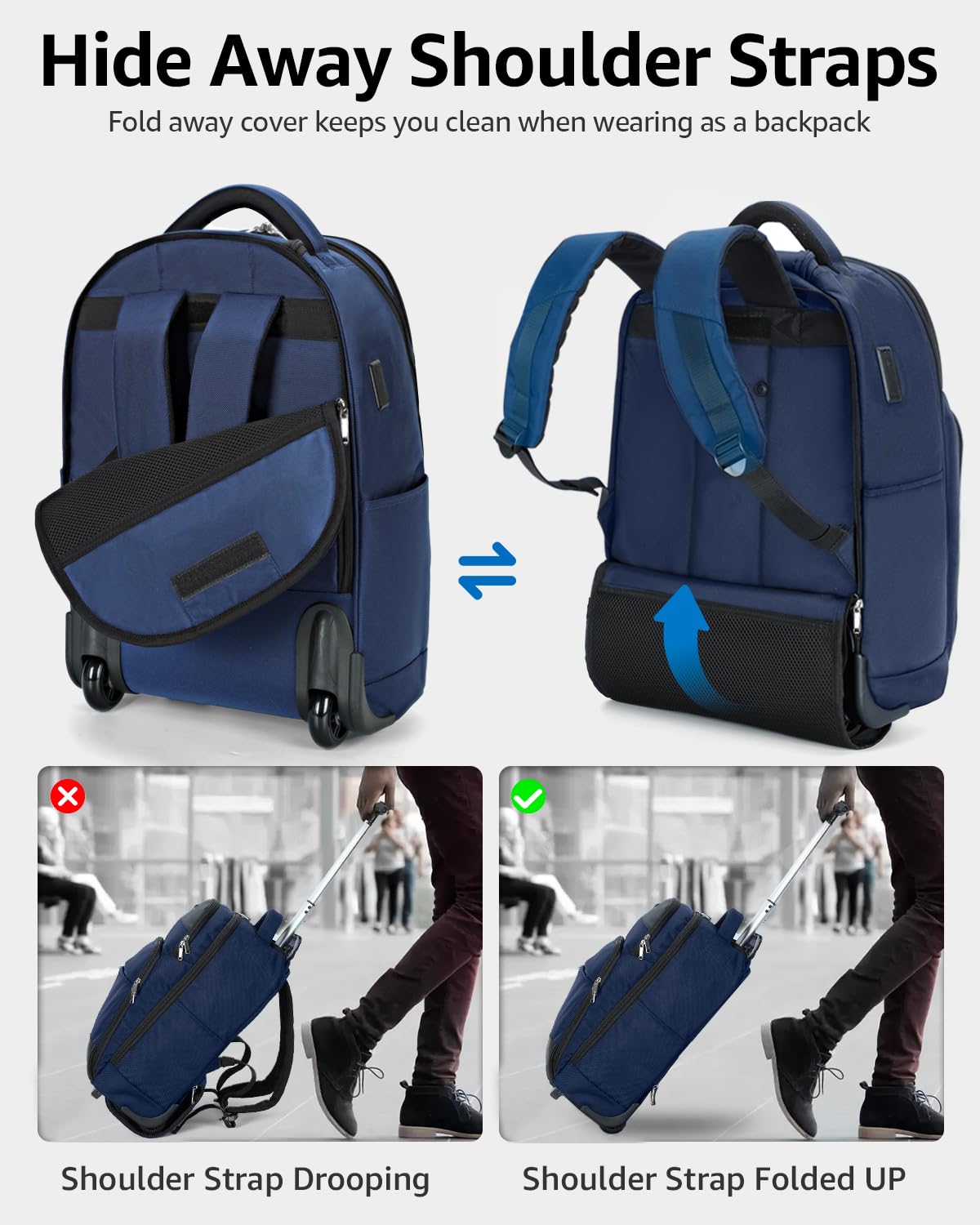 Ponhog Sac à dos de voyage pour ordinateur portable 30 l Noir pour homme femme adulte