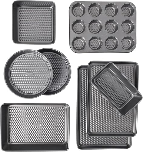 Miniatura 4 de Oneida TEXPRO - Juego de 8 utensilios de metal antiadherente para hornear, alto rendimiento y aptos para lavavajillas, color plateado