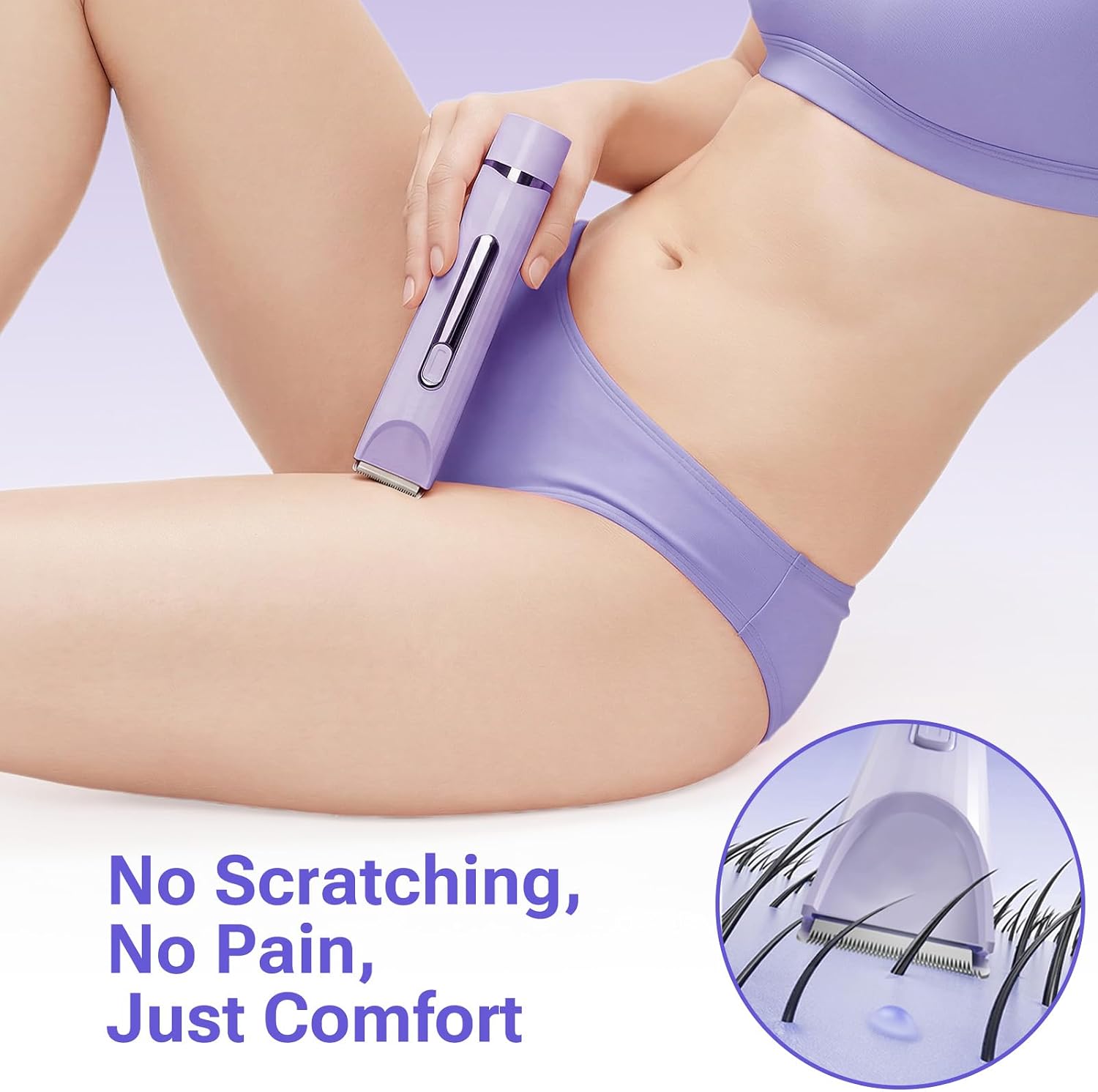 Bikini Trimmer for Women, Electric Razors for Women, IPX7 Waterproof, Rechargeable Pubic Hair Shaver, Ladies Bikini Pubic, Face, Underarms, Legs image 2