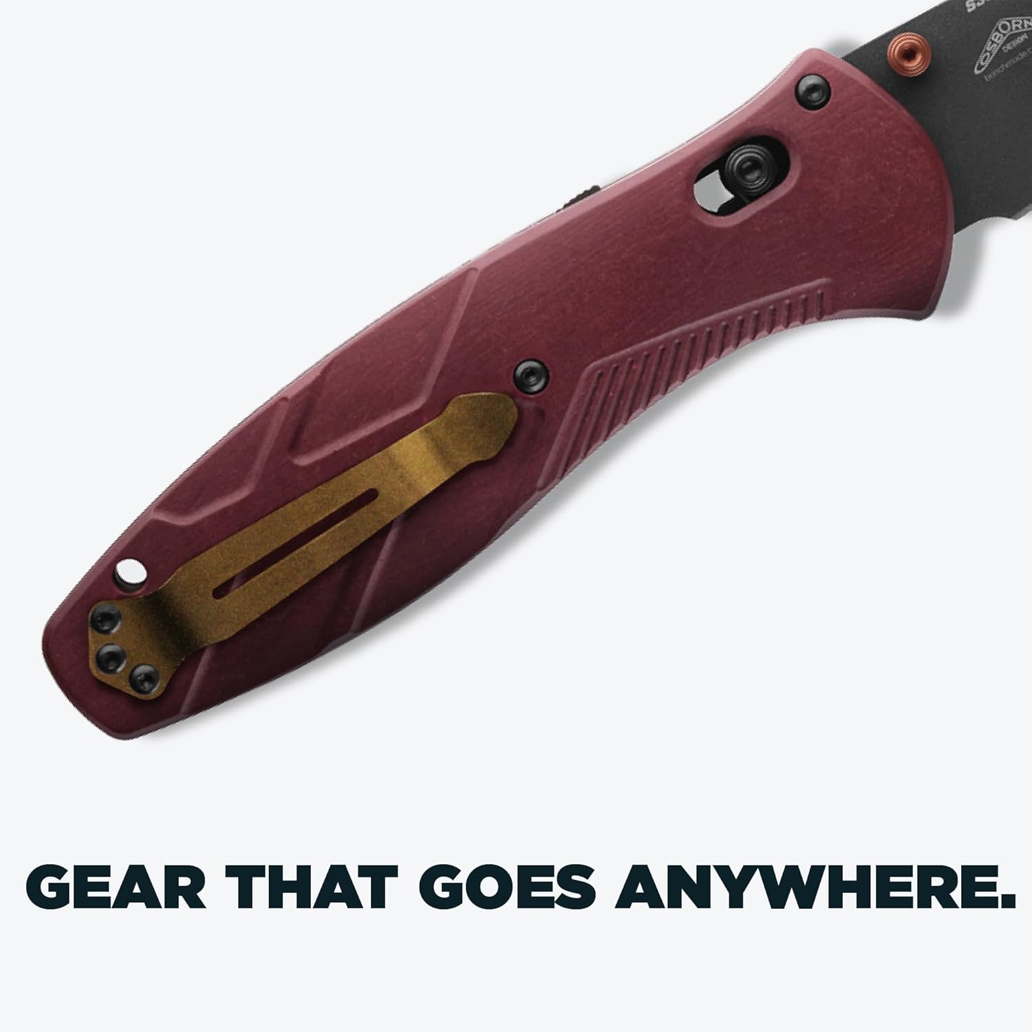 Benchmade - Barrage, Tactical, Every Day Knife, Plain Edge, Drop-Point Blade, Redstone Richlite Handle (581BK-04)