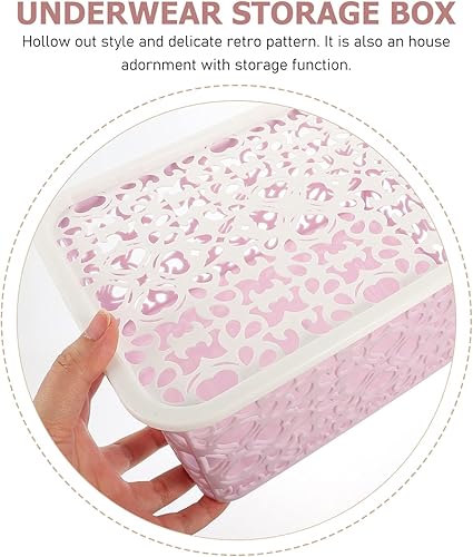 Miniatura 2 de ABOOFAN Caja de almacenamiento de cubo cesta de almacenamiento de plástico con tapa cestas con tapas cestas de almacenamiento con tapa contenedores