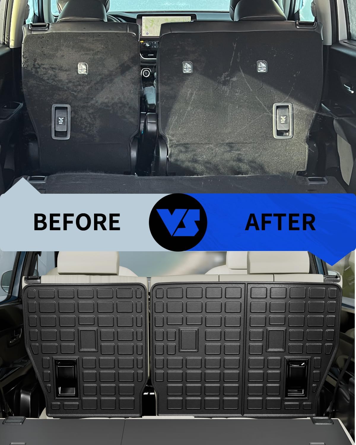 Rongtaod Kick Mats Compatible with 2024 2025 2026 Toyota Grand Highlander 2nd Backrest Mats Back Seat Protector All Weather 8 Seats Highlander Accessories