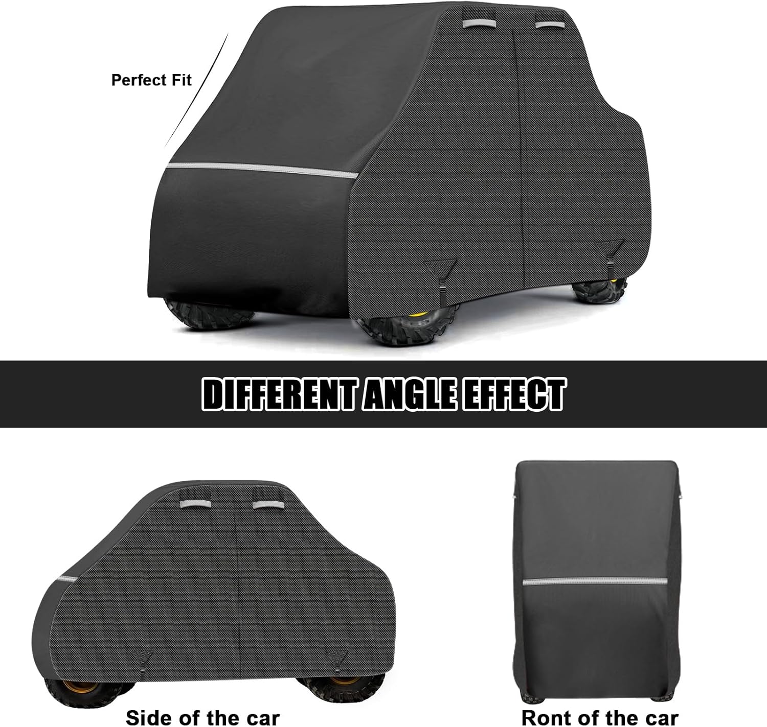 Waterproof UTV Cover Replace for John Deere Full Size Crossover XUV825M/855M and XUV560E/590M S4 4-Seater Gator, 500D Oxford Cloth UTV Cover with Windproof Buckles for Rain Snow Dust Protection