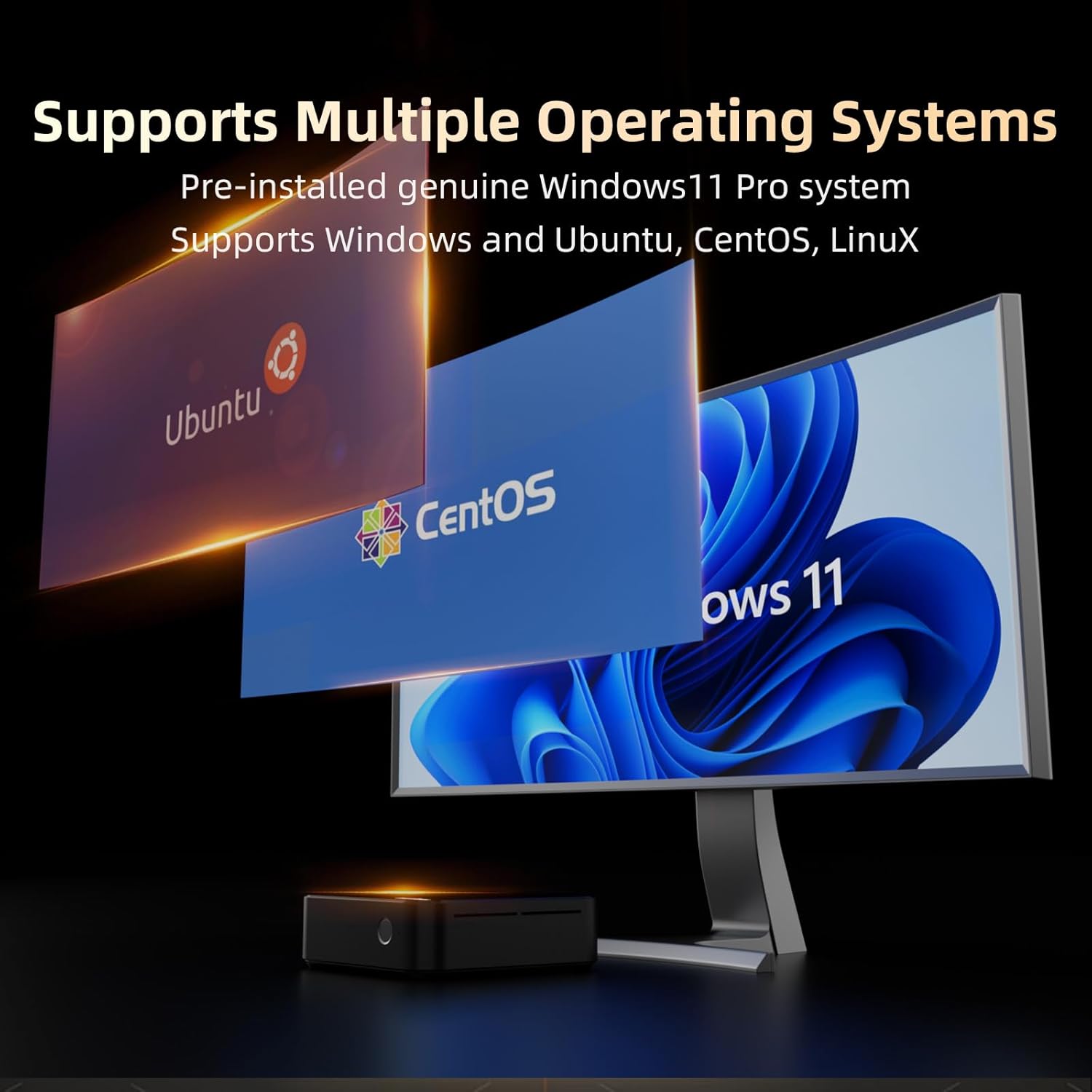 DreamQuest Mini PC Equipped with N100 Processor (up to 3.4GHz) 16GB RAM + 512GB SSD Mini Desktop PC with Type-C (20 Gbit/s) 4K HDMI,WiFi 5,BT5.2,Gigabit Ethernet - Image 3