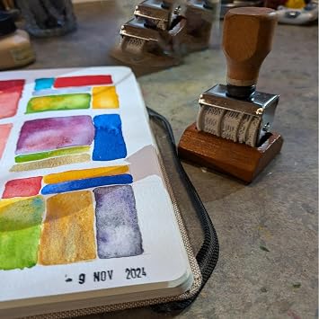 Roller Date Stamp, 2026-2036,Retro Small Date Stamper, Wood Date Stamper Inking Day Month Year, for DIY Craft Card Making Planner Scrapbooking