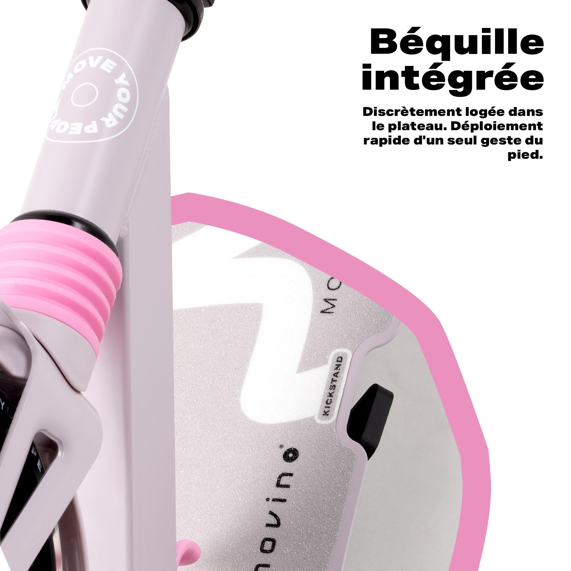 Movino Trottinette Enfant et Adultes jusqu'à 100 kg - Pliable - Grandes Roues LED 180 mm - Guidon Réglable en Hauteur - City Light