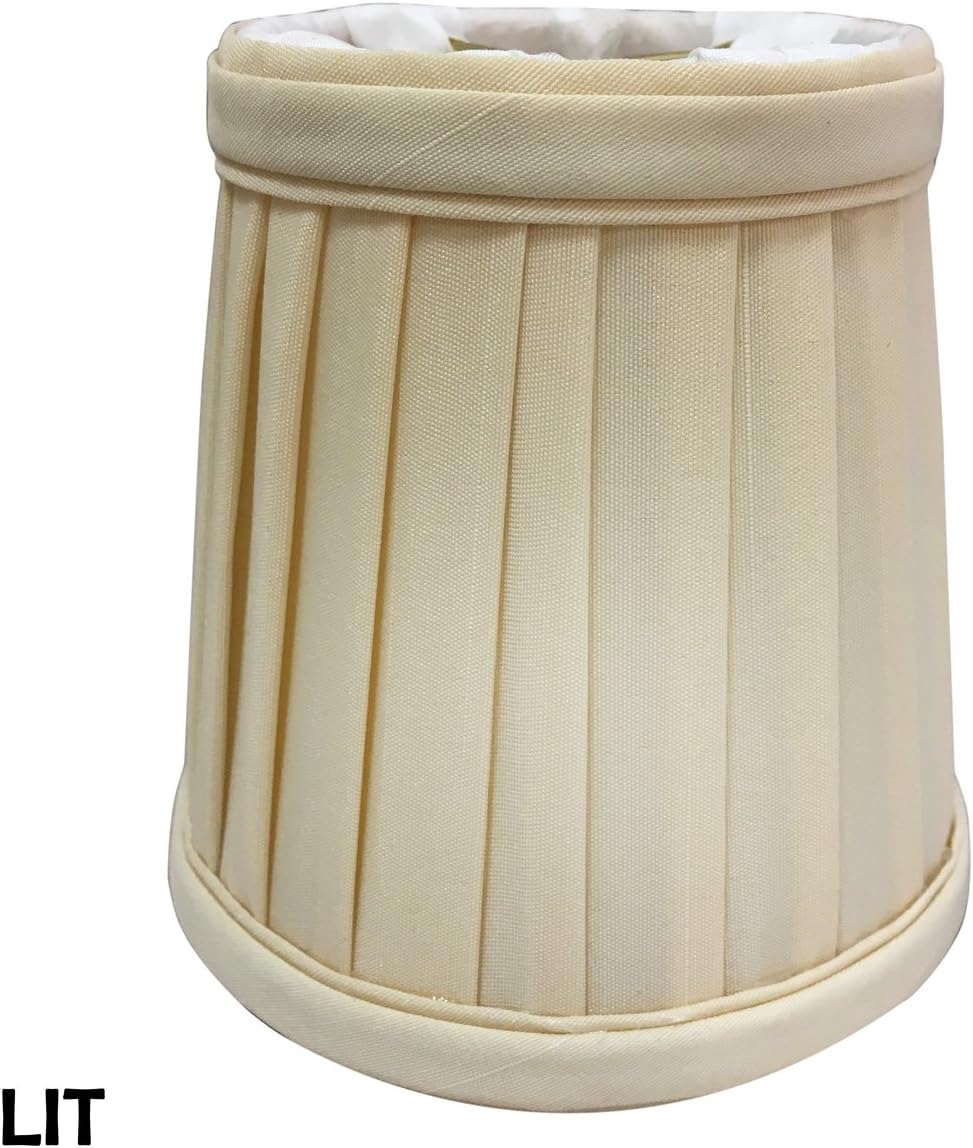 Authentic Crazy Deals Royal Designs Round Clip on Chandelier Lamp Shade, Yellow, 3 x 5 x 4.5