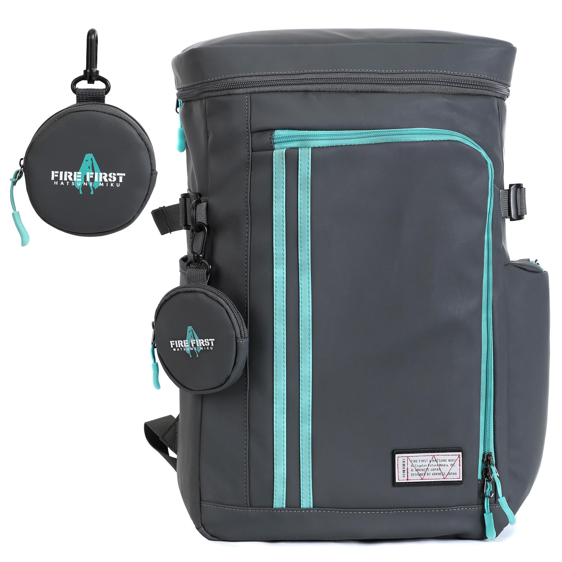 FIREFIRST x Hatsune Miku Backpack-Grey,19L-Miku Merch Birthday Gift