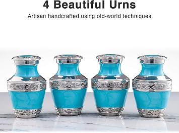 BOLD & DIVINE Small Heavenly Peace Pearl Mint Keepsake Urns |for Human Ashes | Handcrafted | 3