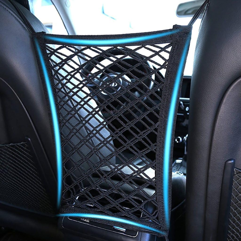 Samip Car Mesh Organizer Seat Back Net Bag Barrier of Backseat Kids Children Pet Dog Purse Holder Car Storage Netting Pouch 3