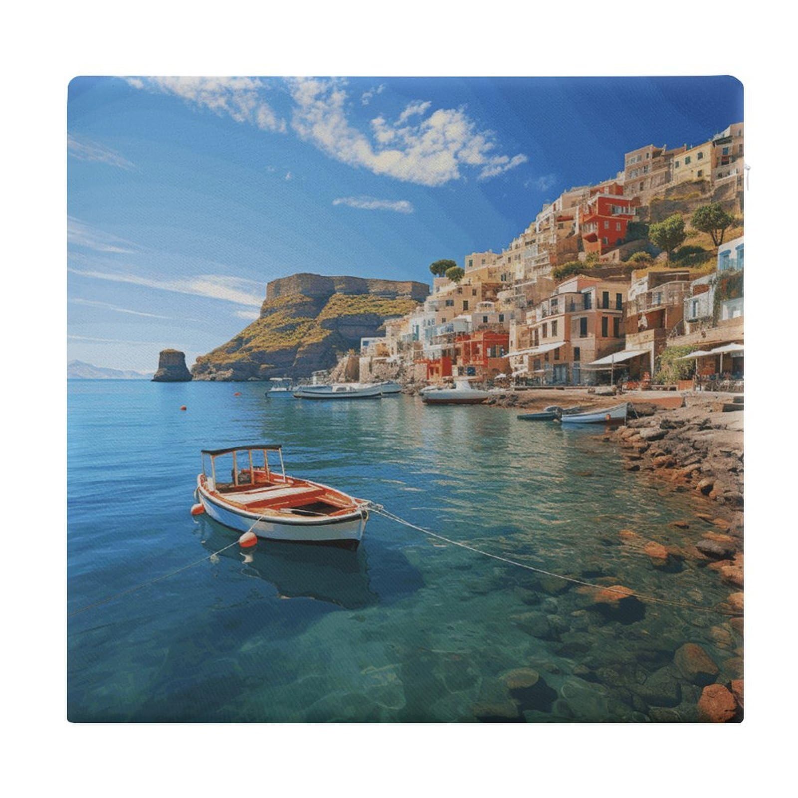 Adfgyerh Style Seaside Town Cushions Memory Foam For Adults, Seat Cushion Chair Pads Soft, Square Pillows For Dining, Kitchen, Office, Patio Chairs