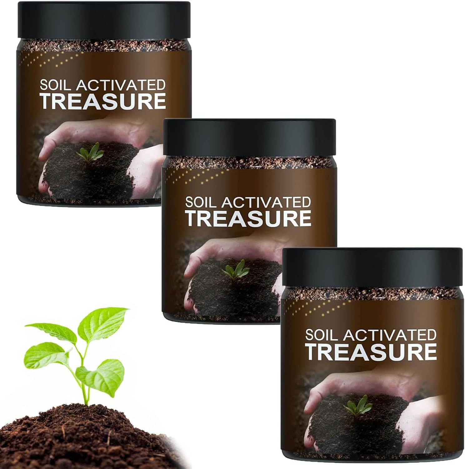 Soil Activated Treasure-You Will Be Amazed! Soil Amendments Plant Flower Fertilizer Activator, Soil Activators for Raised Garden Beds, Organic Soil Improver, Improve Quality (3pcs)