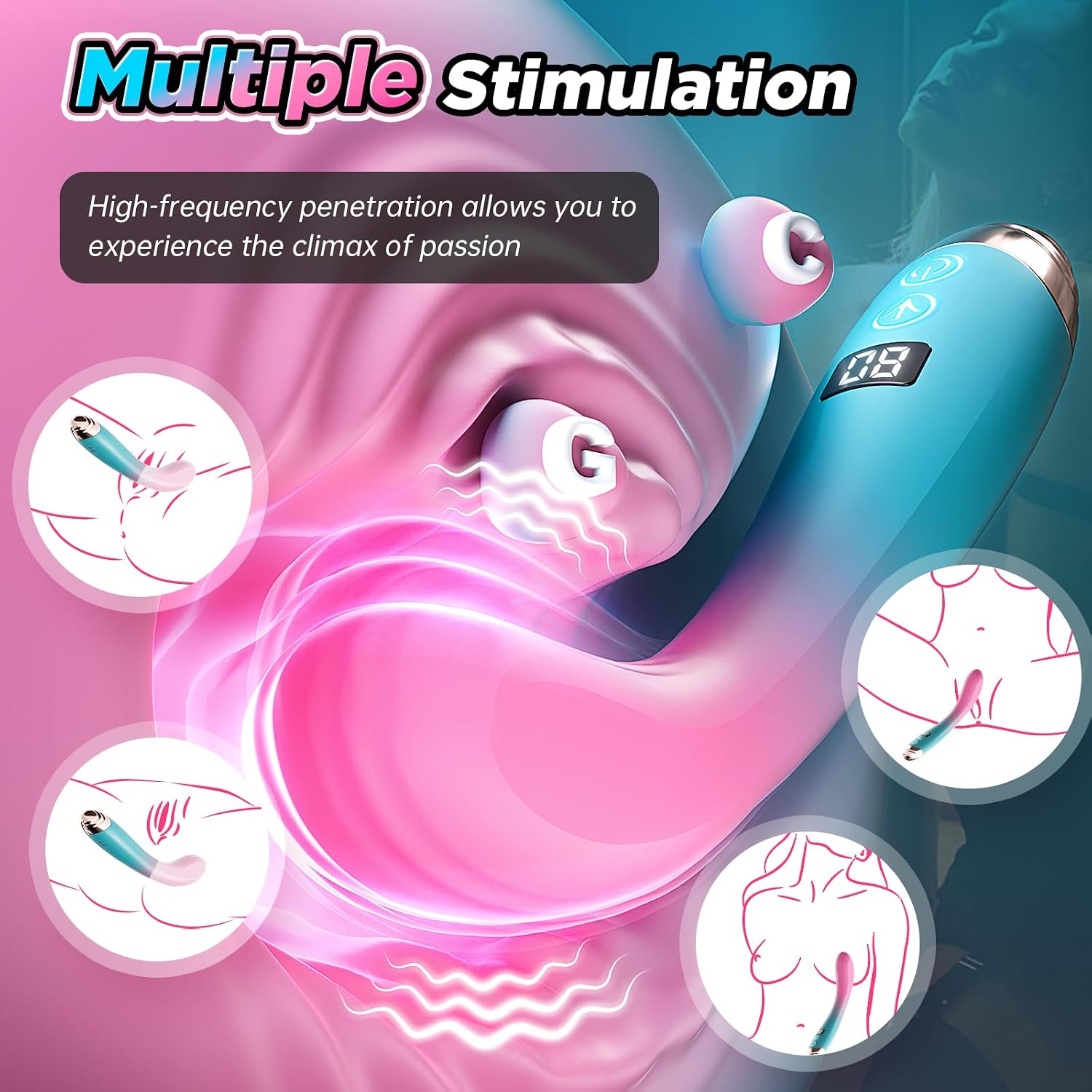G Spot Vibrator Sex Toys for Women - Adult Toys Finger Vibrator with 9 Wiggling & 9 Vibrating Mode, Oral Sex Clitoral Stimulator App Remote Control Vibrator, Female Women Sex Toys & Games for Couples