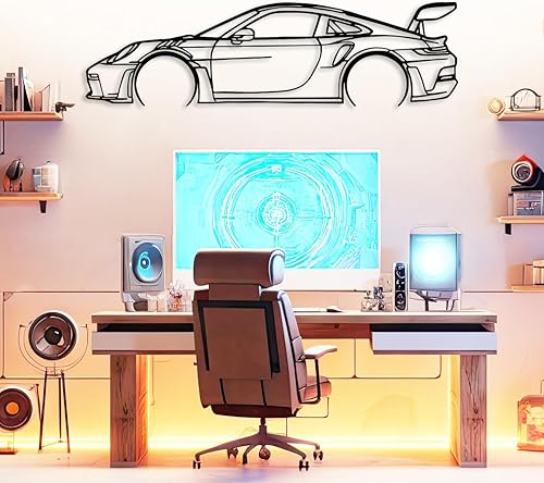 Miniatura 5 de Arte de pared de silueta de automóvil personalizado de metal, decoración de pared personalizada para tu propio automóvil, decoración de automóvil,