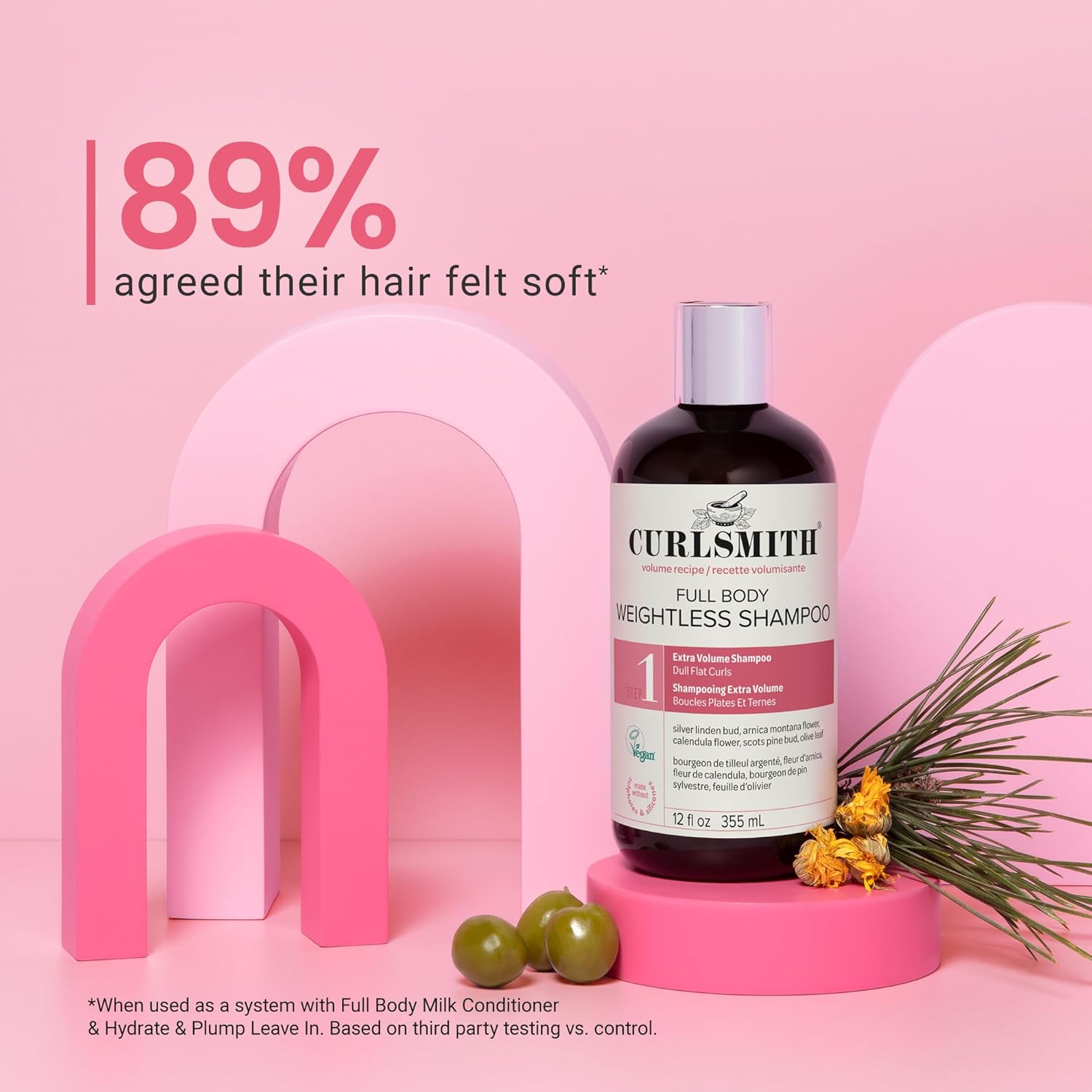 CURLSMITH Full Body Weightless Shampoo - A Volumizing Shampoo for Curls, Removes Build-up and Cleanses, For All Curl Types, Vegan & Cruelty Free (12 oz) - Image 7