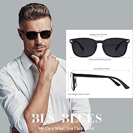 BLS 5 Pack Reading Glasses Blue Light Blocking, Fashion Square Computer Readers Anti Glare/Eye Strain/UV Ray Blockers Eyeglasses Women/Men (Leopard/Black/Blue/Red/Sun, 2.25)