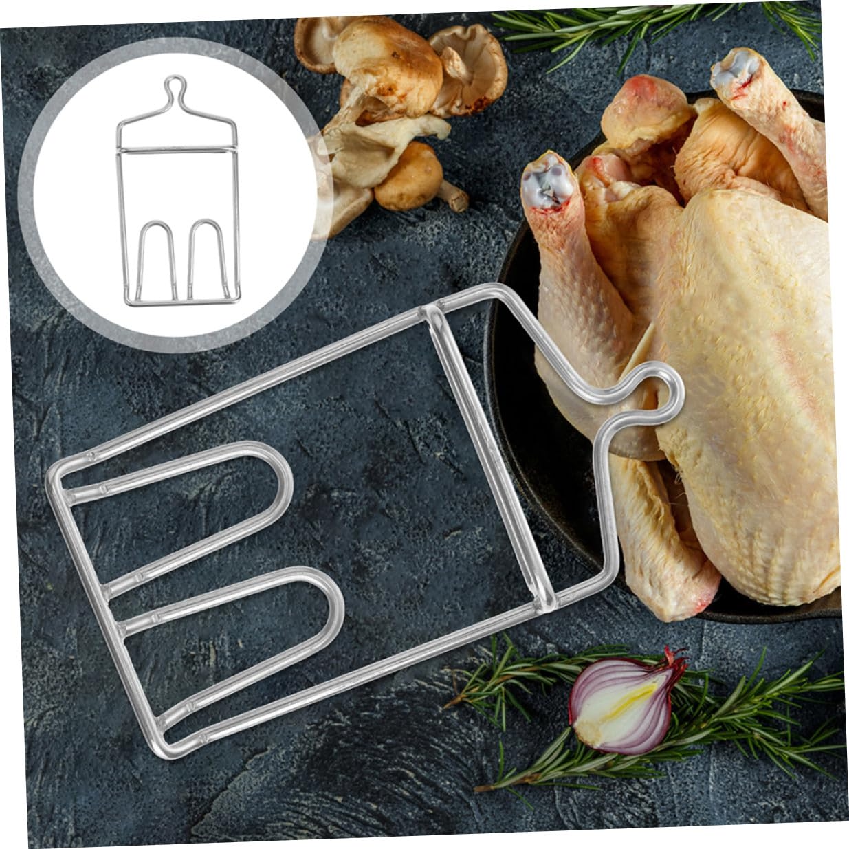 BESTYASH 2 pezzi Ganci da Cucina in Acciaio Inossidabile per Carne Resistenti e Antiusura Ganci per Appendere Pollame e Accessori per Barbecue