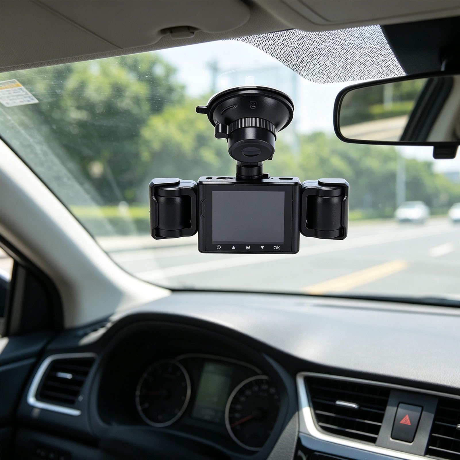 Cryfokt 4 Channel Dash Camera for Complete Vehicle Monitoring | Copertura a 360 gradi, chiarezza in condizioni di scarsa illuminazione, batteria integrata, supporta memoria da 64 GB