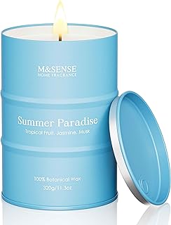 M&SENSE Summer Candles for Home Beach Soy Candle, Beach Candles for Stress Relief Meditation Relaxing, Housewarming Gifts for Women Men, 11.3oz 70 Hour Long Burning