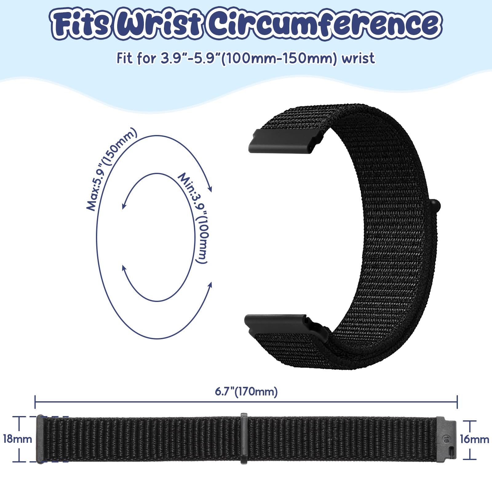 2 Piezas Pulseras de Nylon 16mm Compatibles con Xplora X5 Play/Kidzi/XGO 2/XGO 3, Adorno para Reloj Inteligente Infantil Cómodo Impermeable Ajustable Repuesto para Niñas Niños