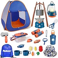 Vista 11 de Meland Juego de Campamento para Niños con Tienda - Juguetes para Niños Pequeños para Niños con Fogata, Juguetes de Campamento para Niños Juego