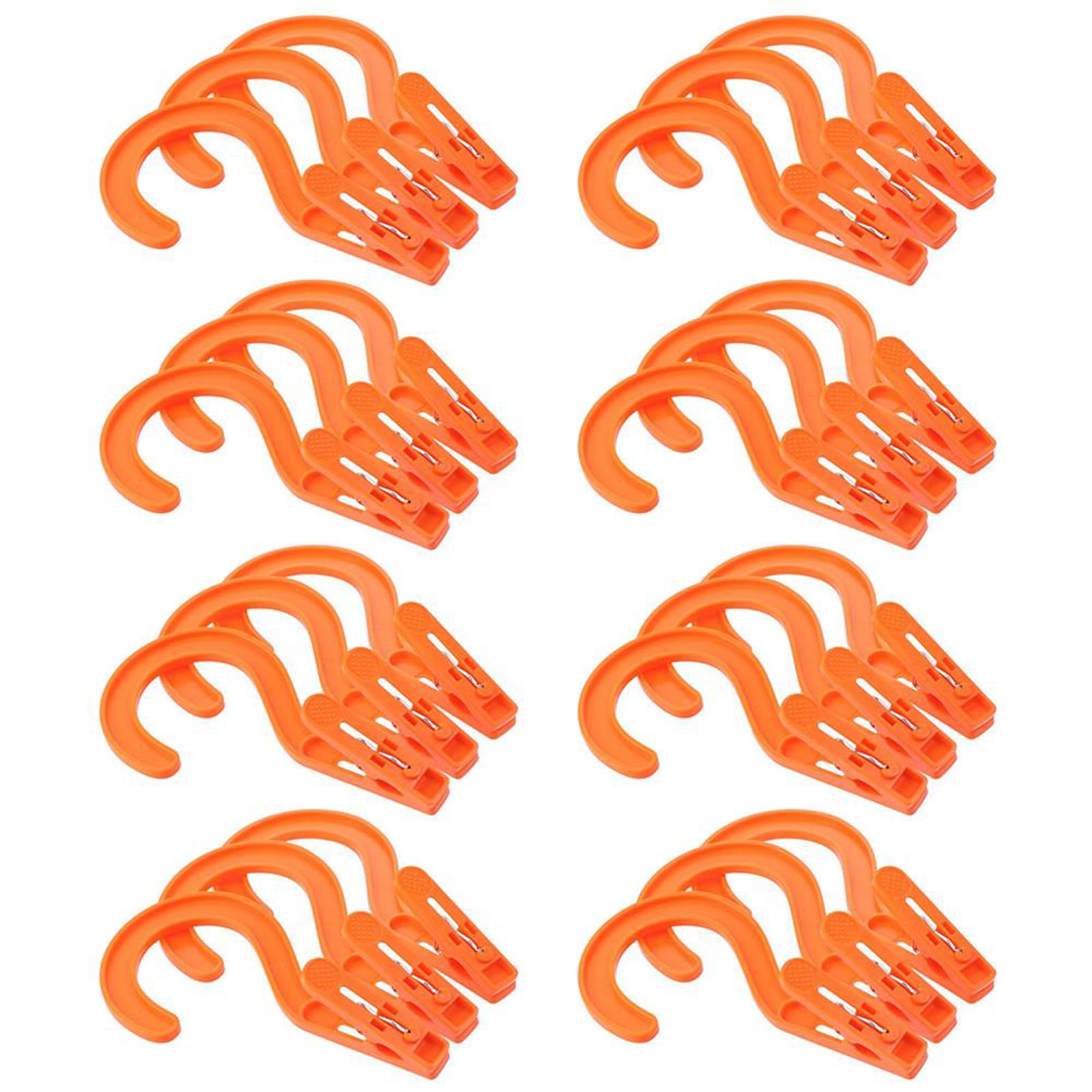 couponhub 24Pcs Portable Laundry Hooks,Plastic Clothes Boot Hangers Super Strong Clothes Pins,Easy to Use,Multipurpose Hanger Clips for Bathroom Travel(Orange)