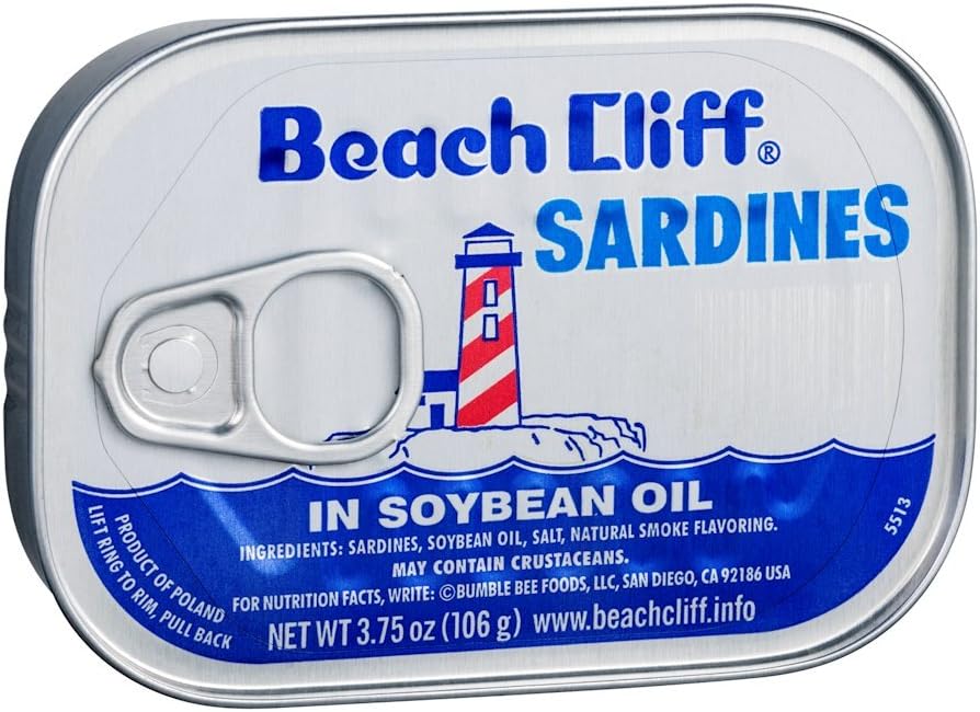 Sardines in Soybean Oil, High Protein Food, Keto Food and Snacks, Gluten Free Food, High Protein Snacks, Canned Food, Bulk Sardines in Oil, 3.75 Ounce Cans (Pack of 12) Packaging May Vary