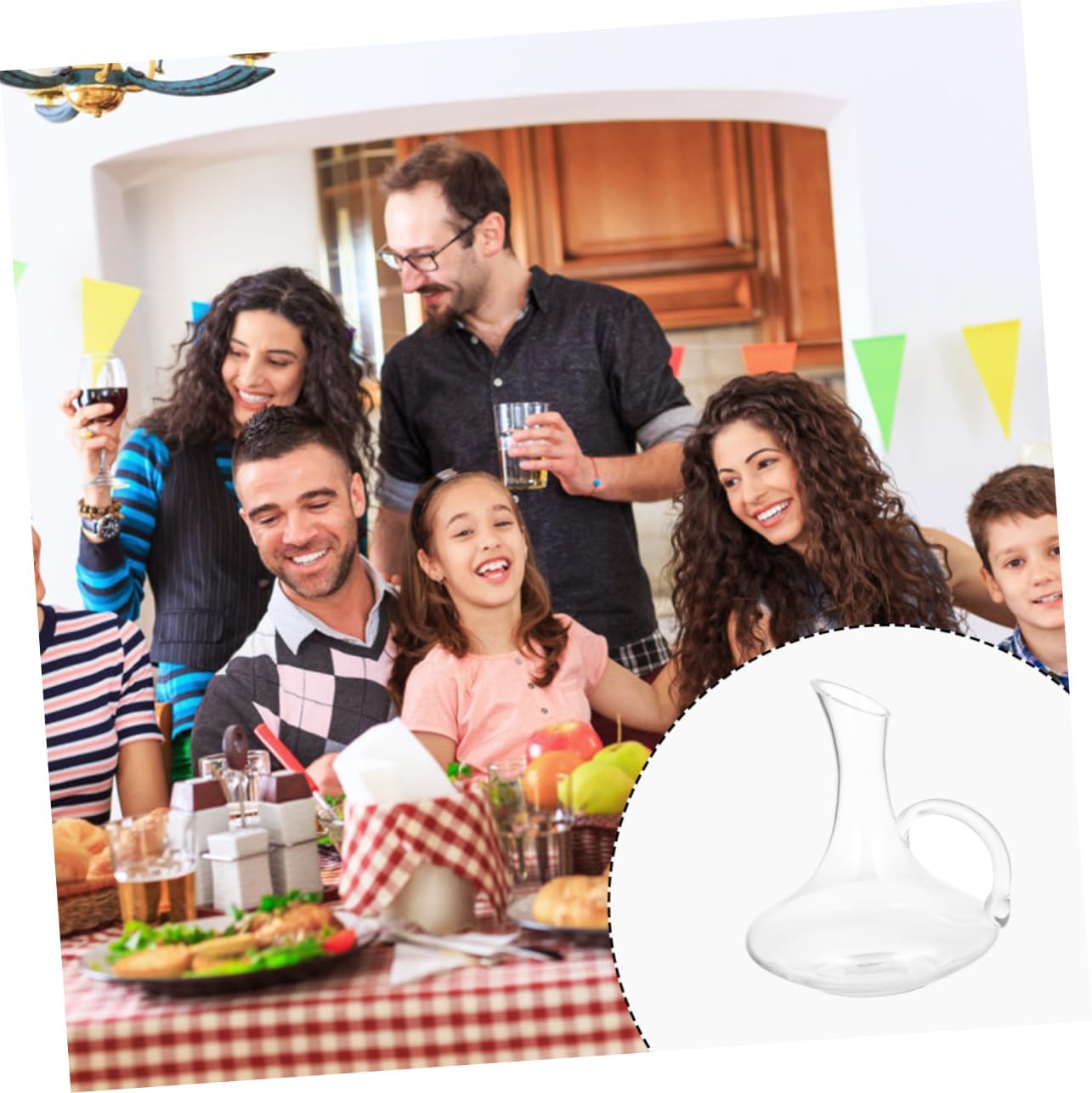 1Pc Glass Wine Decanter with Handle Elegant Bar Decoration for Home Fast Wine Aeration for Wine Unique Design for Wine Lovers