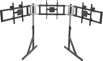 حامل أرضي ثلاثي الشاشة GEN2 للسباق ومحاكاة الطيران موديل LD | للشاشات حتى 100x100mm VESA Mount أو 24 ، 27 ، 32 ، 34-39 حامل ثلاثي للشاشات ، LD